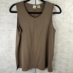 Lucy & Laura olive green tank top soft cotton blend athleisure‎ casual